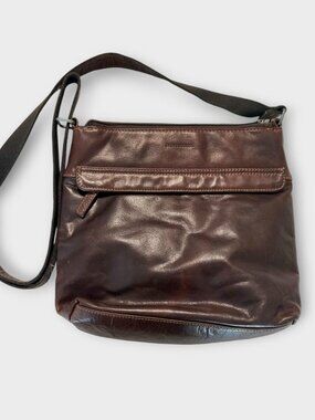 Jack Georges Voyager Zip Top Crossbody Hobo Brown